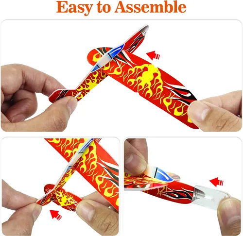 Miniatura 3 de XIPEGPA 60 piezas de aviones planeadores a granel de juguete para niños, juguetes de avión de papel para fiesta de cumpleaños, bolsas de regalo