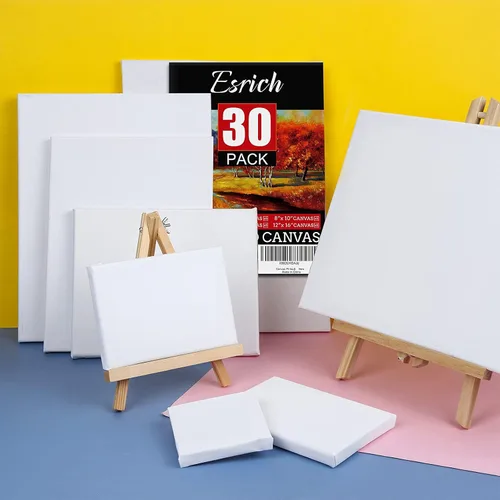 Miniatura 3 de Paquete de 30 lienzos para pintar de 4 x 4 pulgadas, 5 x 7 pulgadas, 8 x 10 pulgadas, 9 x 12 pulgadas, 11 x 14 pulgadas, 12 x 16 pulgadas, lienzo