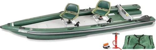 Miniatura 8 de Sea Eagle FSK16 FishSkiff - Barco de pesca inflable de 16 pies, alta presión, con costuras en gotas, para 1-3 personas, sin marco, con quilla