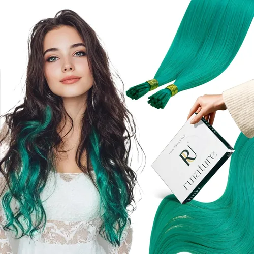 Miniatura 17 de RUNATURE Extensiones de cabello humano con punta en I Tip de 18 pulgadas, extensiones de cabello natural Remy para mujer, extensiones de cabello