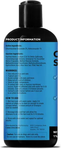 Miniatura 9 de Pet Honesty Chlorhexidine - Champú para aliviar la picazón de temporada para gatos y perros, para alergias, picazón, suplemento de piel y pelaje