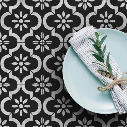 Myriam - Plantilla de azulejos de cemento para pintar pisos y salpicaduras, patrón marroquí para decoración del hogar fácil de bricolaje, plantillas