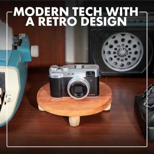 Miniatura 3 de Minolta Cámara digital retro – 48 megapíxeles con enfoque automático compacto y video ultra HD de 5K, lente selfie trasera, zoom 16x, WiFi, pantalla