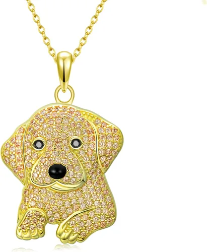 Miniatura 73 de Collares con colgante de perro de plata de ley S925 – 24 razas corgi/husky/labrador/pastor para mujer