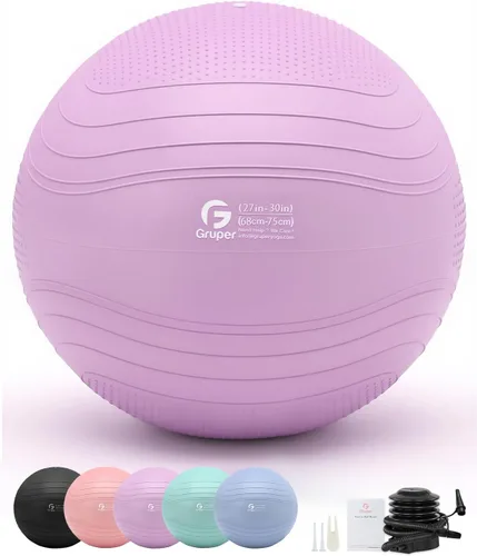 Miniatura 16 de Gruper Pelota de yoga, pelota de ejercicio extra gruesa para entrenamiento y estabilidad durante el embarazo, 4 tamaños, pelota de equilibrio
