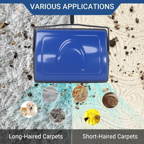 Miniatura 6 de EZ SPARES Limpiador de alfombras de crin, 5 pies con poste de extensión para cualquier altura, cepillo natural absorbente de agua para derrames