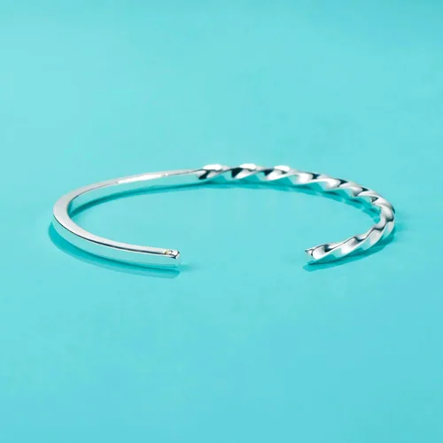 Miniatura 3 de UNY JEWEL La joyería hace una declaración de alambre de cable medio trenzado medio striaght brazalete hace un elegante regalo de Navidad
