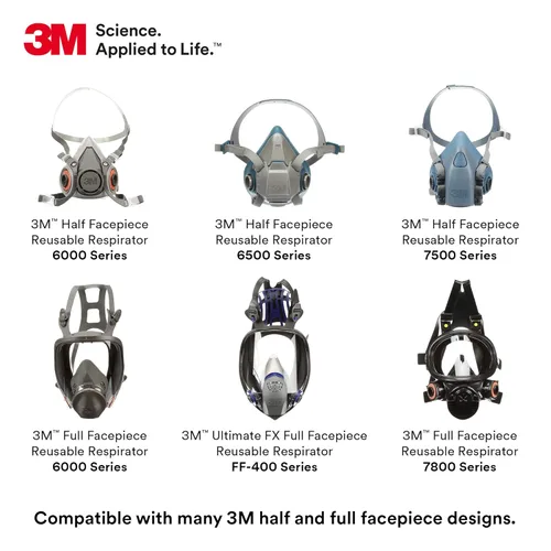 Miniatura 4 de 3M, juego de 2 cartuchos múltiples de gas/vapor de bajo mantenimiento, para purificadores de aire series 6000 y 7000
