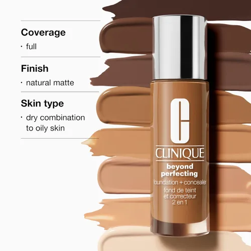 Miniatura 5 de Clinique Beyond Perfecting Lightweight Liquid Foundation + Concealer For Dry Combination to Oily Skin Types Full Coverage + Natural Matte Finish