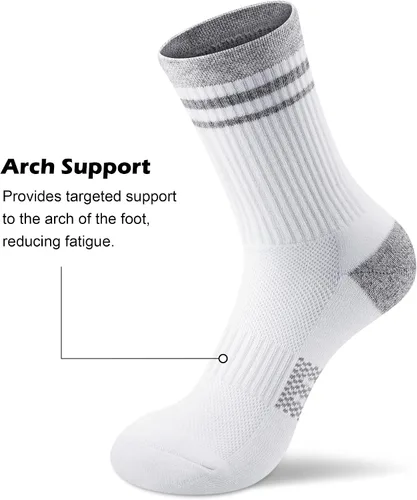 Miniatura 2 de Gonii Crew Socks Women Hiking Running Athletic Cushioned Compression Socks 5-6 Pairs