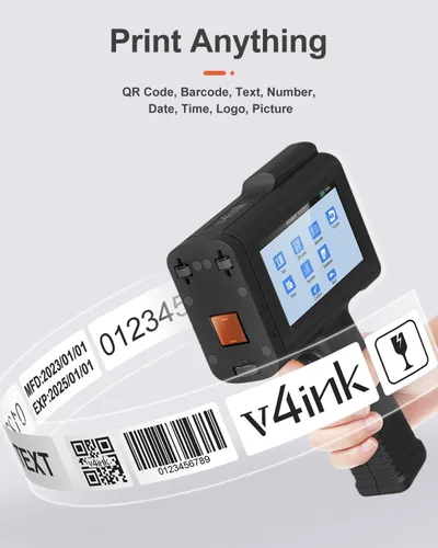 Miniatura 6 de v4ink BENTSAI Impresora de inyección de tinta de mano BT-HH6105B2 Impresora portátil TIJ de mano con altura de impresión de 12.7mm para impresión