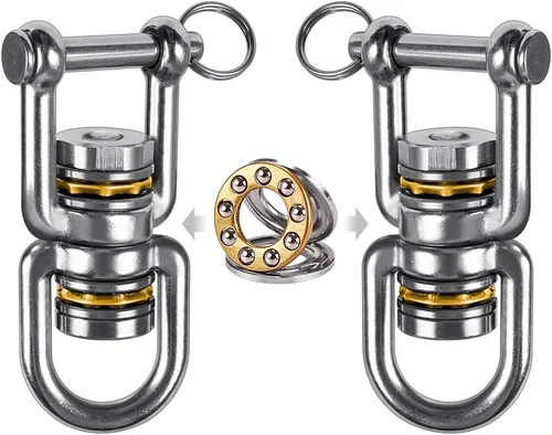 Miniatura 10 de BeneLabel Columpio giratorio con 2 rodamientos, rotación de 360°, capacidad de 770 libras, dispositivo de rotación más seguro, accesorio colgante