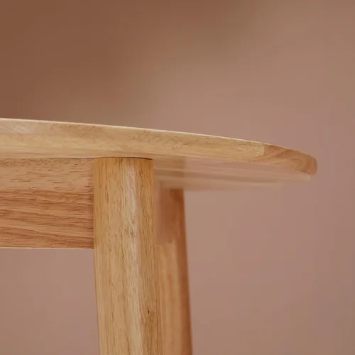Miniatura 7 de Livinia Aslan - Mesa de comedor redonda de madera de 35.4 pulgadas, mesa de cocina moderna de roble malayo de mediados de siglo (roble natural)