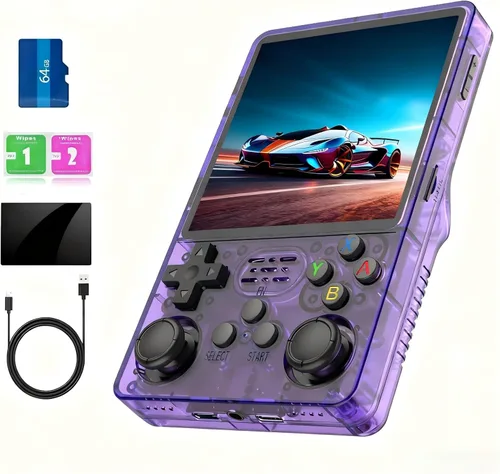 Miniatura 11 de R36plus - Consola de juegos portátil, consola de juegos retro portátil con pantalla IPS de 4.0 pulgadas, 64 GB, más de 15000 juegos preinstalados