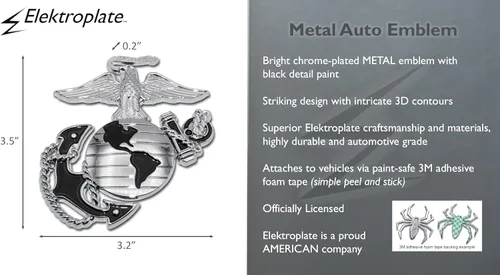 Miniatura 2 de Elektroplate Insignia de anclaje de globo de águila del Cuerpo de Marines de Estados Unidos con licencia oficial de alta calidad, emblema de metal