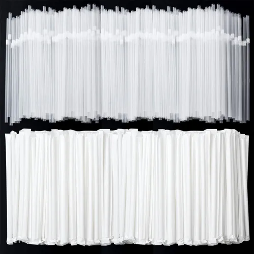 Miniatura 9 de ALINK Paquete de 100 pajitas flexibles transparentes para beber, pajitas flexibles de plástico desechables, 7.75 x 0.23 pulgadas
