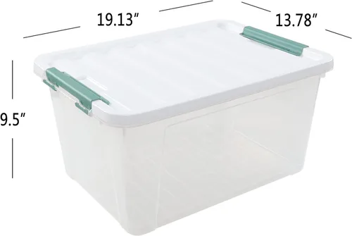 Miniatura 2 de Paquete de 6 cajas de almacenamiento de plástico de 35 L, caja de almacenamiento con tapa