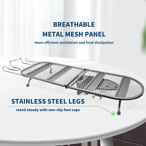 Miniatura 7 de Tabla de planchar plegable con soporte de hierro, tabla de planchar de metal pequeña portátil que ahorra espacio con cubierta de algodón resistente