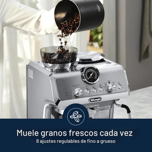 Miniatura 3 de De'Longhi La Specialista Arte Evo - Máquina de café espresso compacta con molinillo, varita de vapor de leche, espumador y herramientas