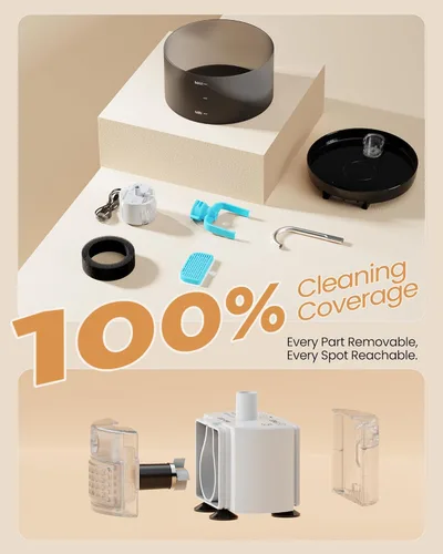Miniatura 9 de Fuente de agua para gatos: fuentes de cuenco para perros, dispensador automático para mascotas, cuencos para beber para perros para interiores