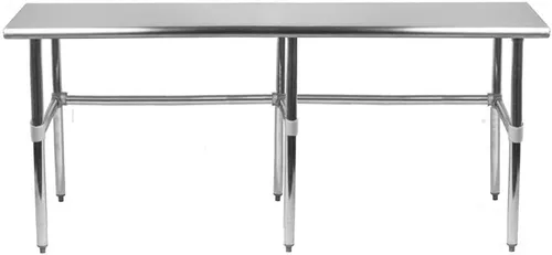 Miniatura 11 de Mesa de trabajo de acero inoxidable de base abierta de 14 pulgadas x 48 pulgadas Residencial y comercial Preparación de alimentos Estación