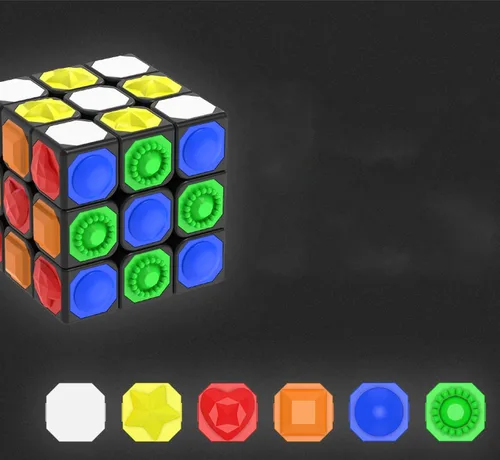 Miniatura 4 de AMAZA Cubo de velocidad 3x3 negro 3x3x3 rompecabezas de cubo mágico de velocidad Fidget Juguetes Táctil Cubo especial Puzzle Touch Twist Patch