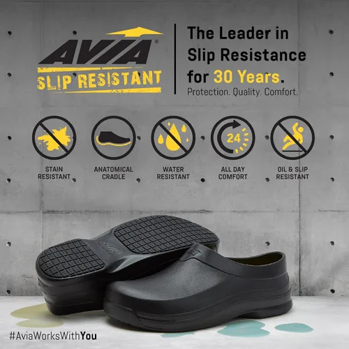 Miniatura 7 de Avia Flame - Zuecos antideslizantes para hombre, zapatos antideslizantes para servicio de alimentos, zapatos antideslizantes para restaurante