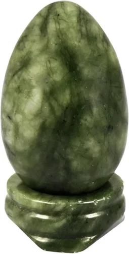 Miniatura 9 de Nupuyai Huevo de cristal decorativo pulido de 1.8 pulgadas con soporte redondo de piedra, estatua de piedra curativa tallada ovalada para mesa