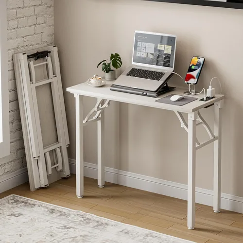 Miniatura 17 de Frylr Pequeño escritorio plegable para computadora, mesa portátil de 35.8 pulgadas para manualidades y estudio, escritorio ligero para espacios