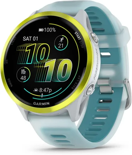 Miniatura 2 de Garmin Forerunner 570 Advanced GPS Running and Triathlon Smartwatch Bundle (1.850 in, Amp Yellow/Translucent Whitestone/Turquoise)