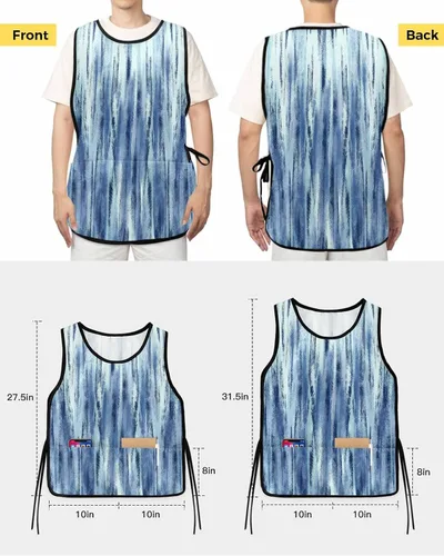 Miniatura 3 de Painting Brush Unisex Cobbler Apron with 2 Pockets Vest, Cleaning Smock Apron for Work Chef Kitchen - 1 Pack