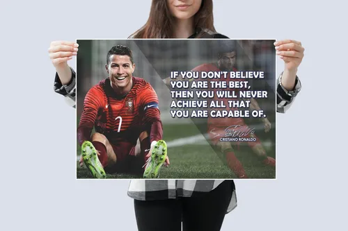 Miniatura 3 de Cristiano Ronaldo Póster Motivacional Cita Citas Inspiradoras Pósters para Aula Fútbol Masculino Entrenamiento Profesional Arte de Pared Mentalidad