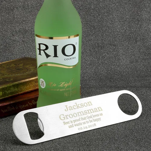 Miniatura 9 de Yoption - Abridor de botellas de cerveza personalizado, 1 unidad, grabado, tamaño de tarjeta de crédito de acero inoxidable personalizado