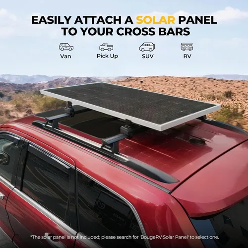 Miniatura 2 de Kit de montaje en cangrejo para panel solar BougeRV para autos con barras transversales, abrazaderas de techo para portaequipajes se ajusta a