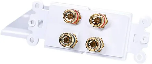 Miniatura 2 de iMBAPrice Placa de pared de plátano de alta calidad, 4 conectores tipo acoplador, placa de pared para 2 altavoces