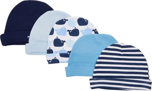 Miniatura 2 de Luvable Friends Baby Girls' Cotton Caps and Scratch Mittens