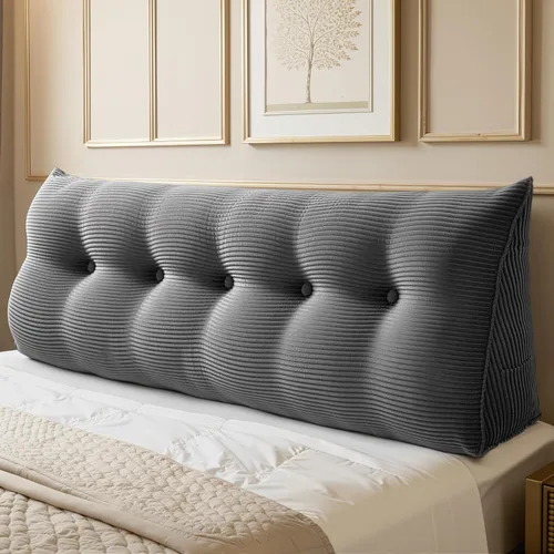 Miniatura 8 de WOWMAX - Almohada triangular para lectura; almohada grande para cabecera y respaldo; almohada en forma de cuña para soporte y posicionamiento