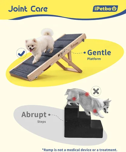 Miniatura 3 de Rampa para perros mejorada 2026 para cama con plataforma, apta para articulaciones, extra ancha y larga, antideslizante, resistente, hasta 200 libras