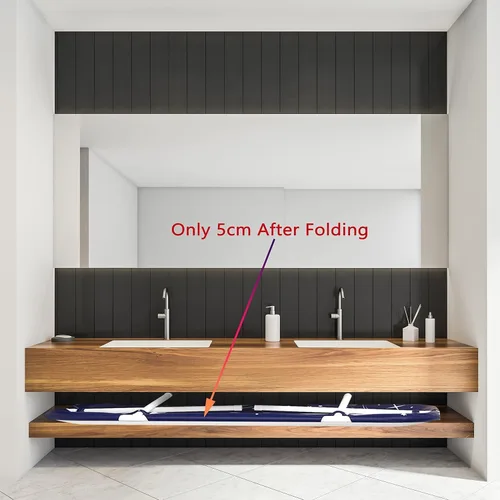 Miniatura 5 de Bañera plegable portátil extra grande de 53 pulgadas con marco de metal para adultos, bañera familiar con cubierta para baño pequeño, bañera gruesa