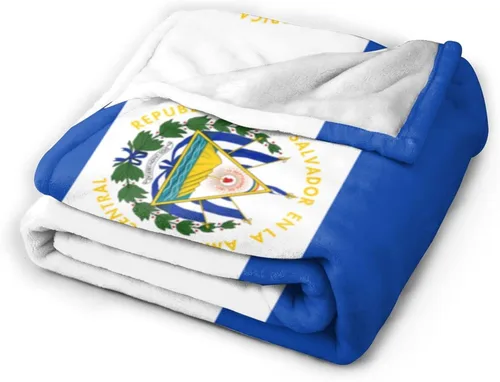 Miniatura 9 de Manta de franela con diseño de bandera de El Salvador, suave y afelpada, acogedora manta de franela para sofá, cálida y decorativa