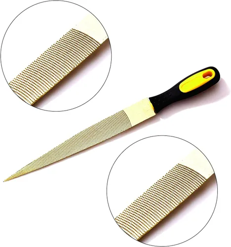Miniatura 6 de Golden - Juego de limas de madera de 6/8/10 pulgadas (paquete de 3) Dientes de doble corte de la marca Golden para dar forma a metal suave