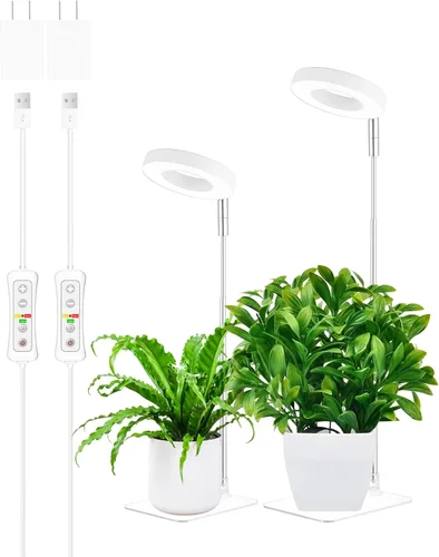 Miniatura 19 de yadoker Luz de cultivo de plantas, luz LED de espectro completo para plantas de interior, altura ajustable, temporizador automático, bajo voltaje
