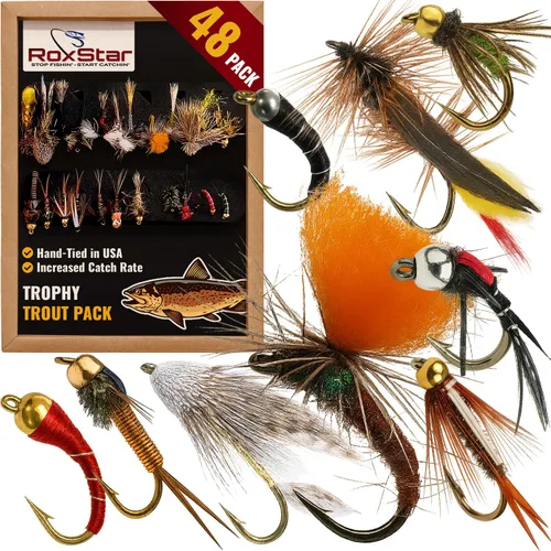 Miniatura 10 de RoxStar Fly Shop Trophy Trout Top Wet & Dry Flies for Trout. Proven Nationwide to Catch Fish! Tied in-House Never Outsourced Fly Fishing Gift