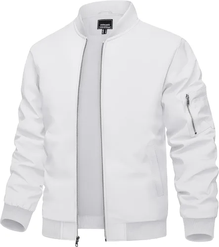 Miniatura 16 de TACVASEN Chaqueta bomber para hombre, ligera, casual, primavera, otoño, cortavientos, con cremallera y bolsillo