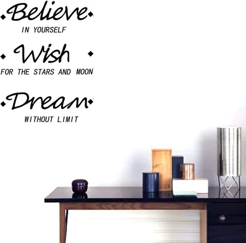 Miniatura 4 de Believe in Yourself Wish for The Stars and Moon Dream Without Limit - Calcomanías de pared con frases inspiradoras para aula, dormitorio de niños