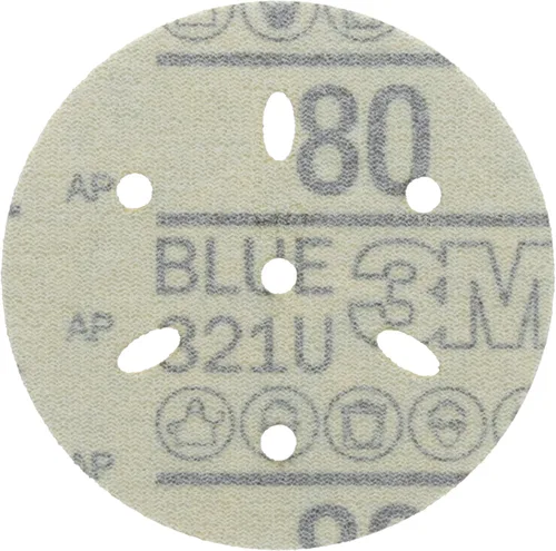Miniatura 2 de 3M 3M-36142 Hookit disco abrasivo azul multi-agujero, 3" 80 Grado
