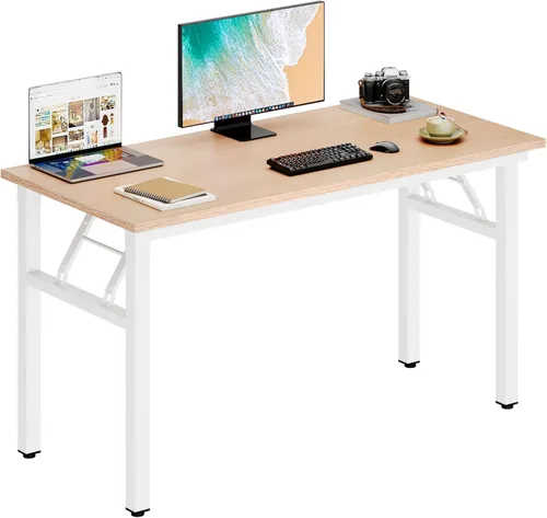Miniatura 40 de DlandHome - Mesa plegable para computadora de 47 pulgadas, escritorio portátil, mesa de actividades, mesa de conferencias, escritorio de oficina