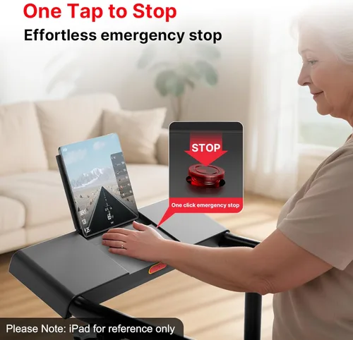 Miniatura 2 de Yesoul Walking Treadmill for Seniors with Long Handrails – 4 Major Safety Protections, Emergency Stop Button, Treadmill for Home 300 lbs Capacity