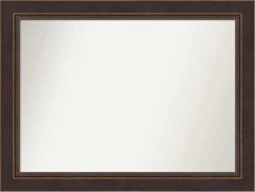 Miniatura 42 de Amanti Art Espejo de baño de bronce para sobre el fregadero, 24 x 24 pulgadas, espejo cuadrado de bronce Lara para tocador, marco de madera