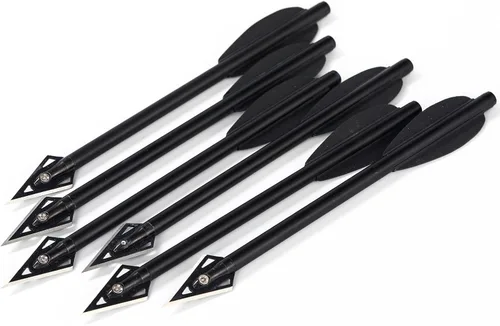 Miniatura 6 de Mini pernos de ballesta de aluminio, flechas de ballesta de 6.3 pulgadas, puntas afiladas de cabeza ancha, flechas de caza para 50-80 libras, mini